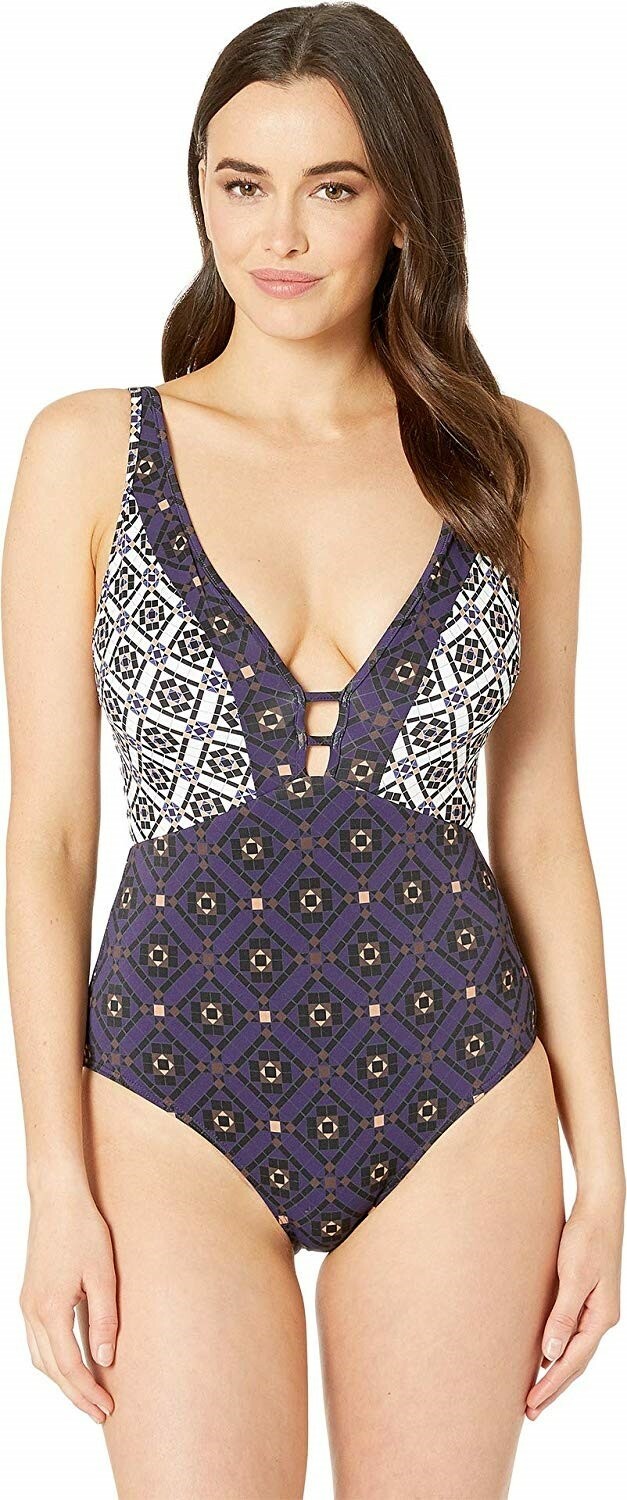 JETS 166643 Womens Enchant Underwire One-Piece Swimsuit Indigo Size 12