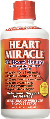 Century Systems Heart Miracle 40 Heart Healthy Cardiovascular Nutrients 32 fl oz