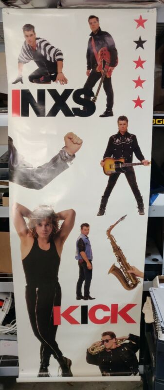 Vintage 1987 INXS Kick Tour 6 ft Door Poster 80s Australian Rock Band