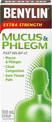 BENYLIN Extra Strength Mucus and Phlegm Syrup 100ml From Canada