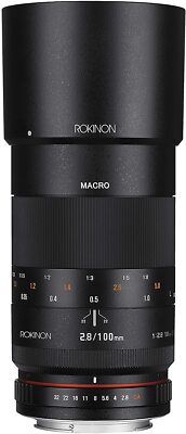 Rokinon 100mm F2.8 ED UMC Full Frame Telephoto Macro Lens for Canon EF - 100M-C
