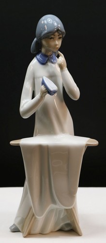 Casades Vintage Porcelain figurine, Young Girl Ironing 8.75"tall, Spain