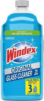 Windex Glass Cleaner Refill, Original Blue, 2 L