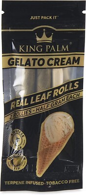 King Palm | Rollie Size | Gelato Cream | Organic Prerolled Palm Leafs | 2 Rolls