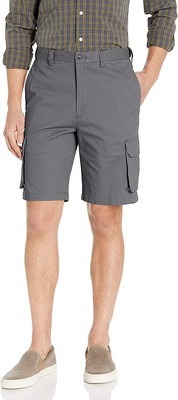 

Haggar Мужские парусиновые шорты карго с однотонным передом, Grey, HS10299