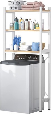 MOYIPIN 3-Tier Over The Clamshell Washing Machine Storage Rack Space-Saving