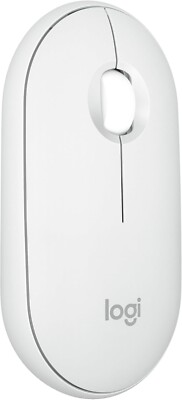 Logitech Pebble 2 M350S Bluetooth Mouse PC/MAC Portable Quiet Clicks Tonal White