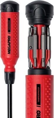 MegaPro Tamperproof Security Screwdriver 15-in-1 Hex/Spanner/Torx w/Cartridge