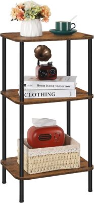 3 Tier Tall End Table 30'' H Small Nightstand with Storage Shelves for LivingRoom