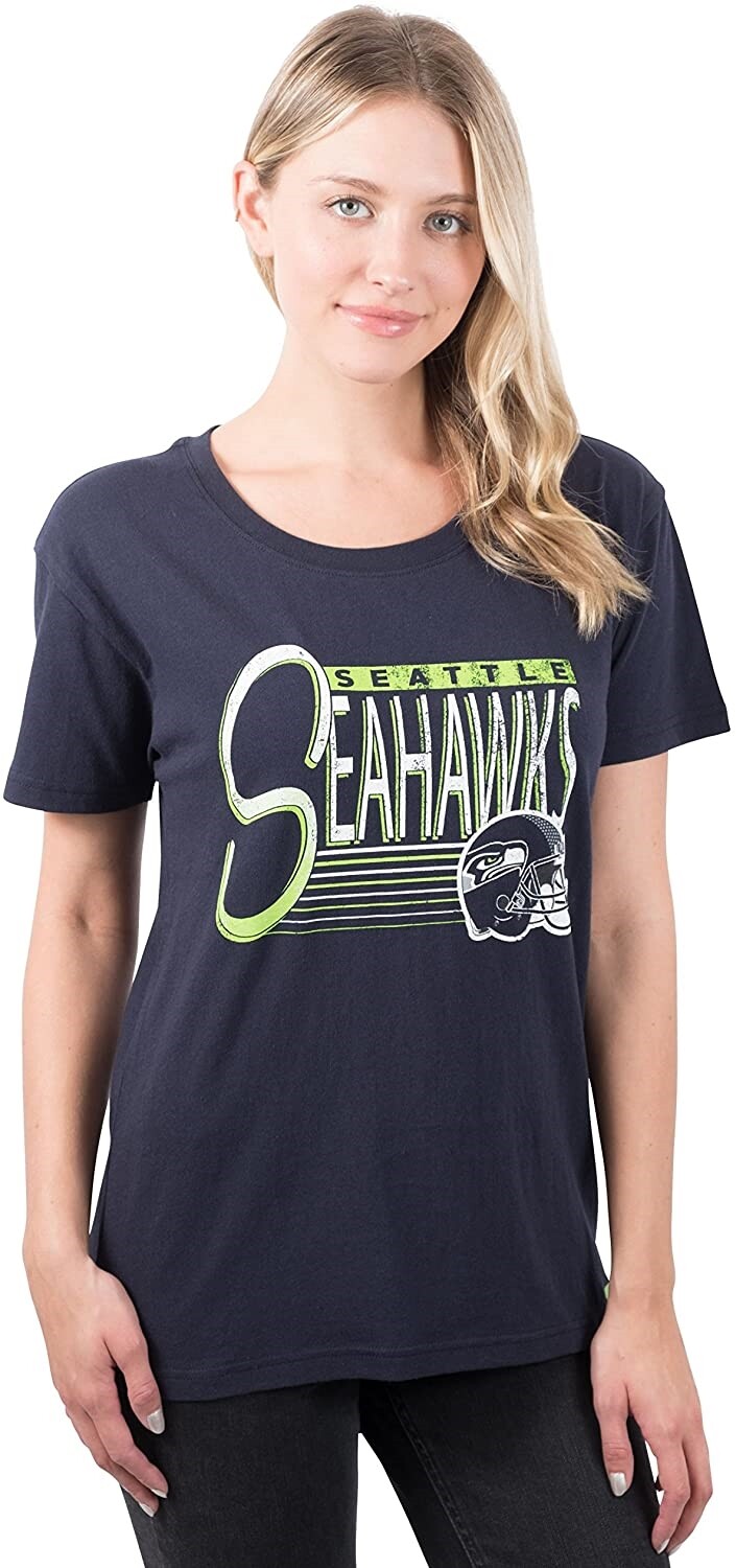 Ultra Game Women's 237496 NFL Seattle Seahawks Scoop Tee Shirt Size S