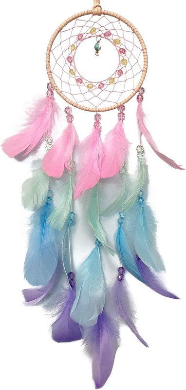 Dream Catchers Feather Wall Hanging Colorful Handmade Native American Circular