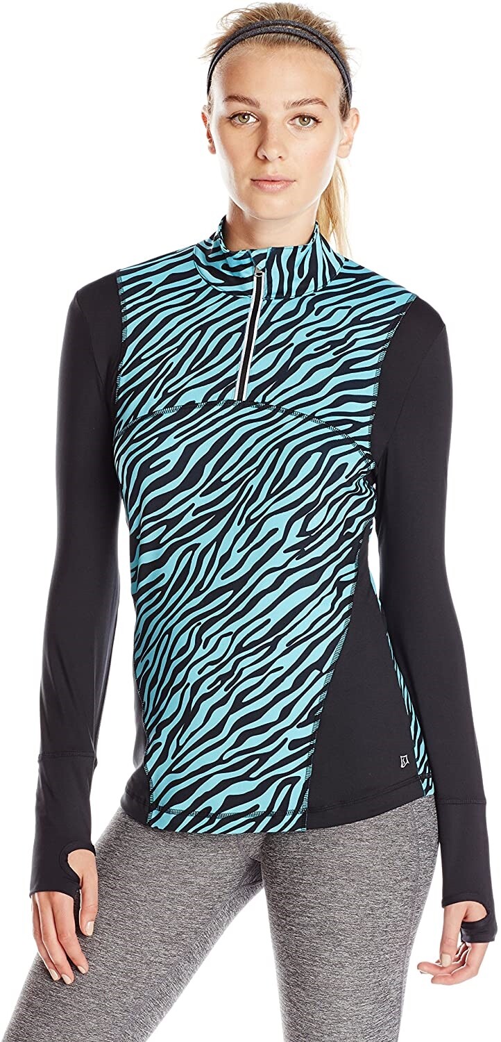 Skirt Sports 243203 Womens Activewear Long Sleeve Top Safari Print Size Small