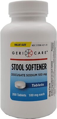 DOCUSATE SODIUM Crushable Tablets 100 Count | 100MG 2 Pack