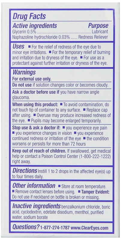 Clear Eyes Cooling Comfort Redness Relief Lubricant Eye Drops