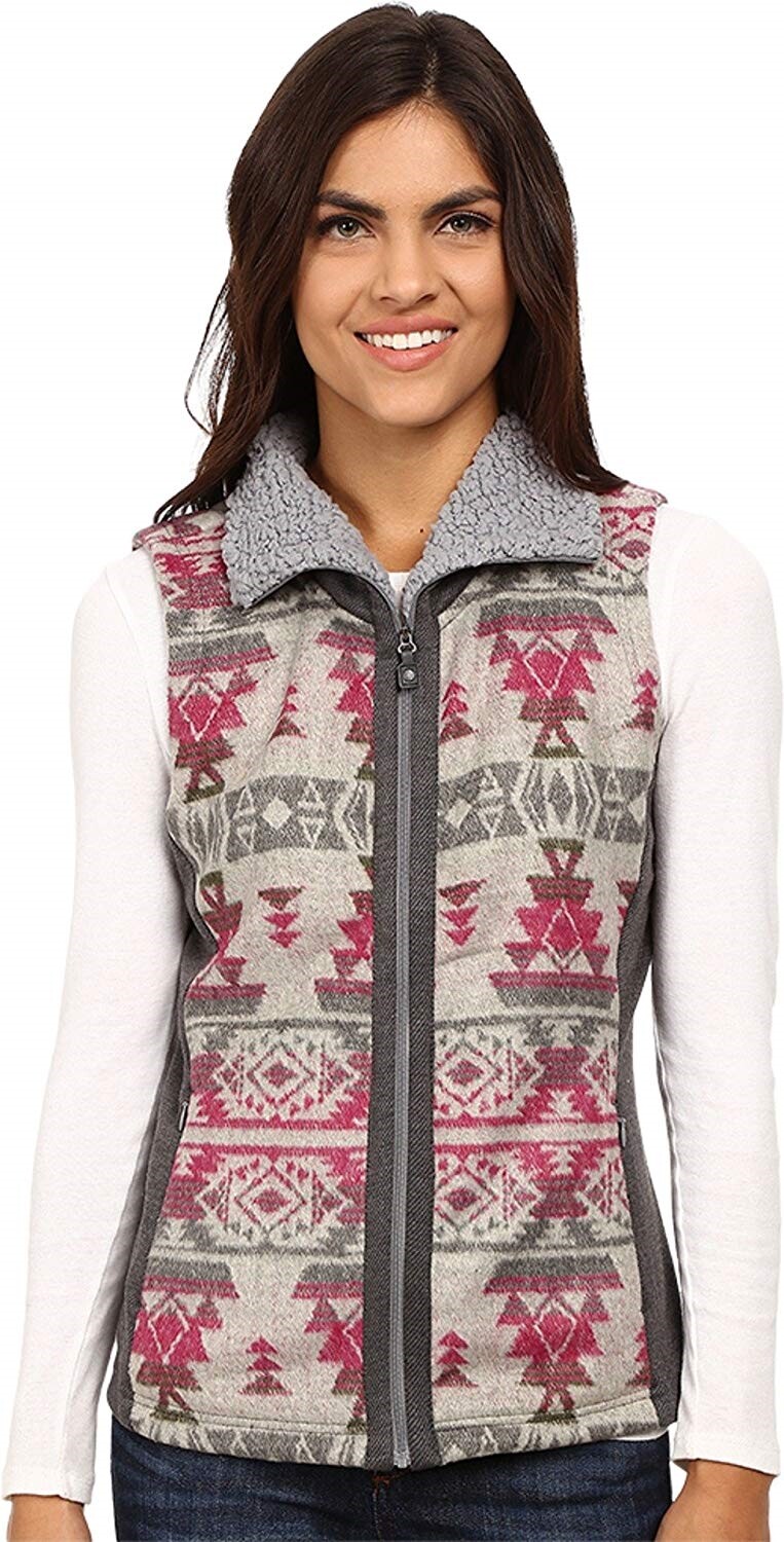 Royal Robbins 166478 Womens Inca Jacquard Zip Front Vest Pewter Size XS