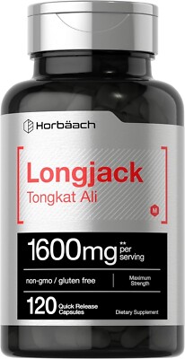 Longjack 1600 mg | 120 Capsules | Longifolia Root Extract | by Horbaach,NEW PACK