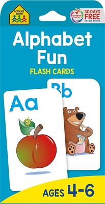 School Zone - Alphabet Fun Flash Cards - Ages 4 to 6, Preschool to Kindergarten