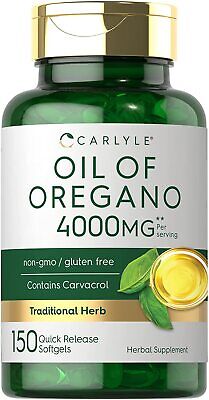 Oregano Oil 4000 mg 150 Softgel Capsules | Contains Carvacrol | by Carlyle