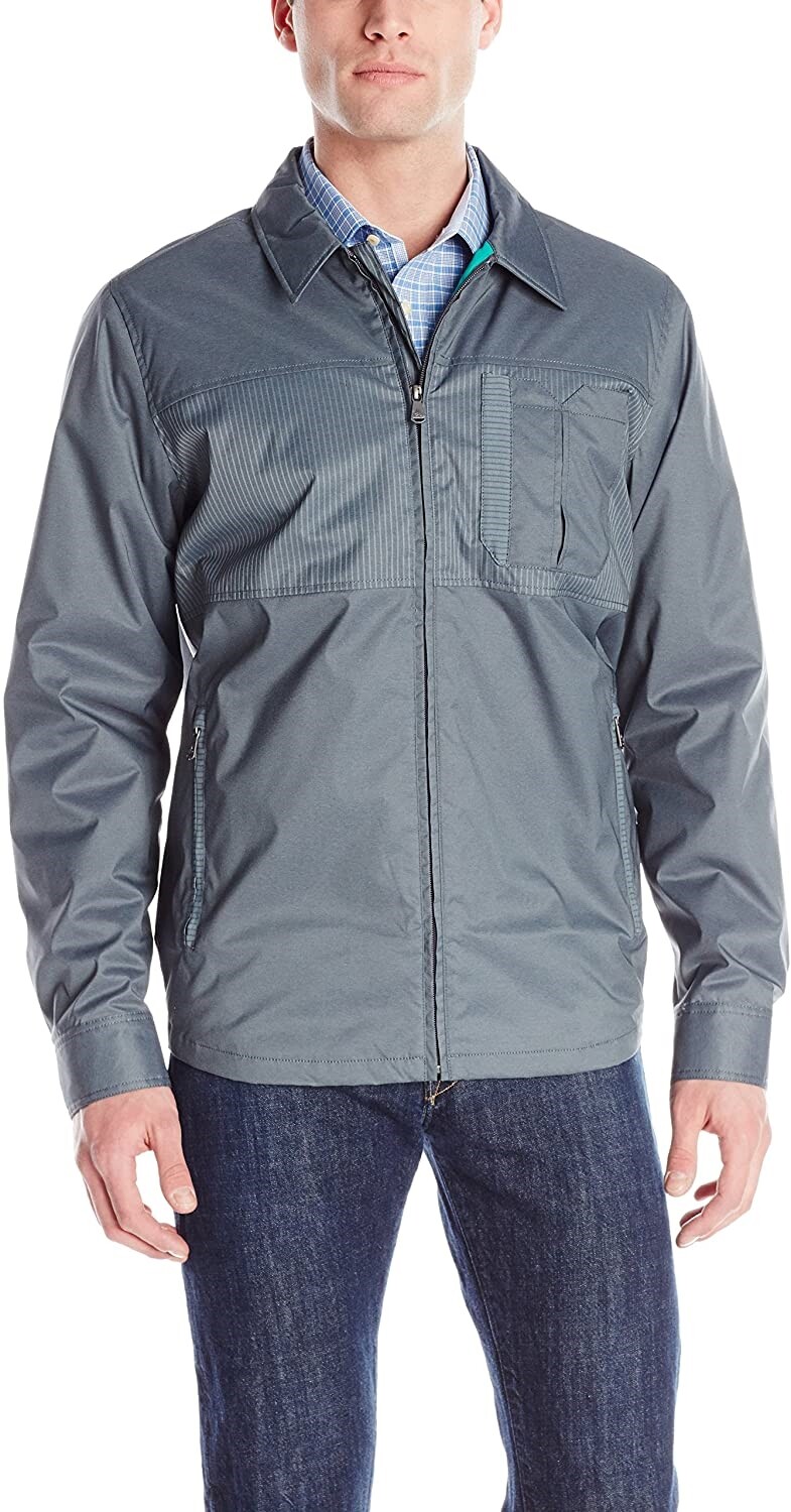 prAna 241487 Mens Hardwin Shirt Jacket Windbreaker Blue Jeans Size X-Large