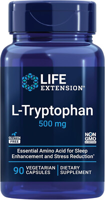 Life Extension L-Tryptophan, 500 mg - 90 vegetarian capsules