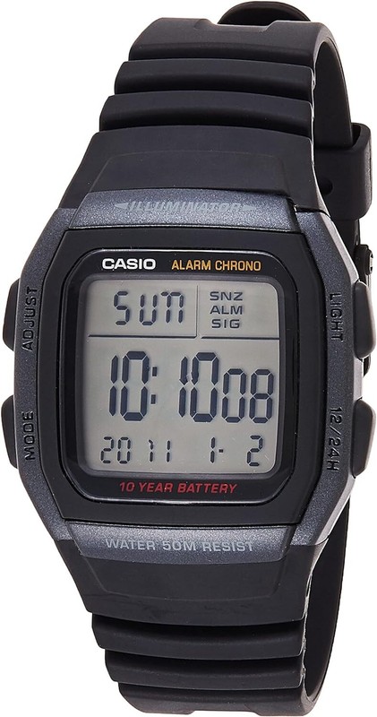 Casio Men's W96H-1AV Stainless Steel Sport Watch with Black Band