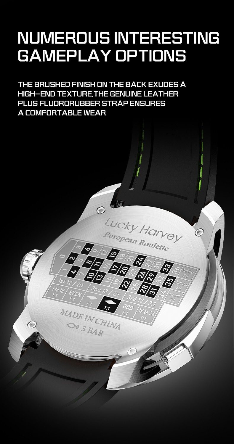 Pre-owned Lucky Brand Lucky Harvey Automatic Men Watch European Roulette Jacob Style Moving Figure
