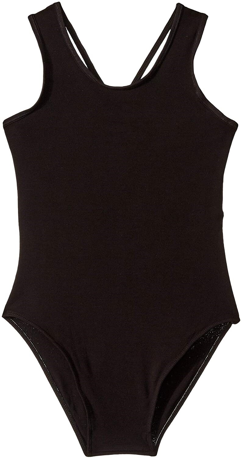Flo Dancewear 186841 Kids Girls Pull-on Sleeveless Tank Leotard Black Size 12