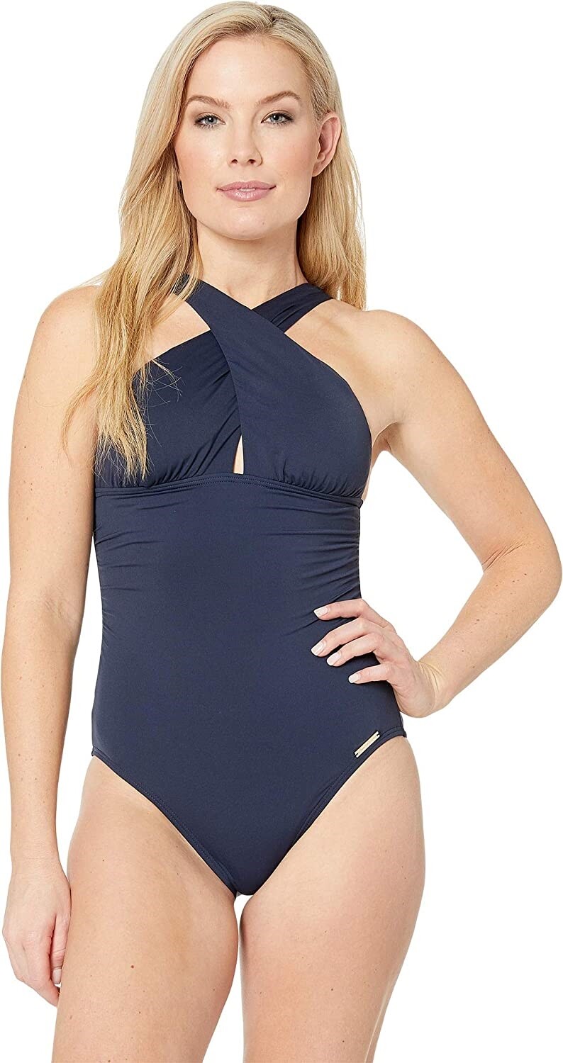 Michael Michael Kors Women's 236231 One-Piece New Navy Swimsuit Size 4