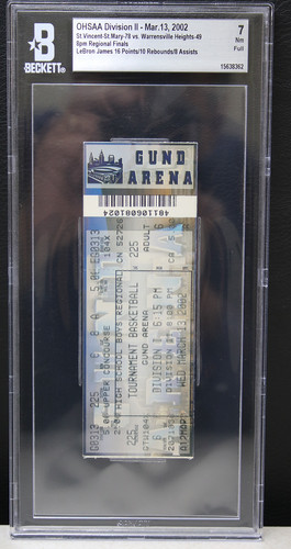 LeBron James High School 2002 OHSAA Finals Tournament Full Ticket Stub Beckett 7