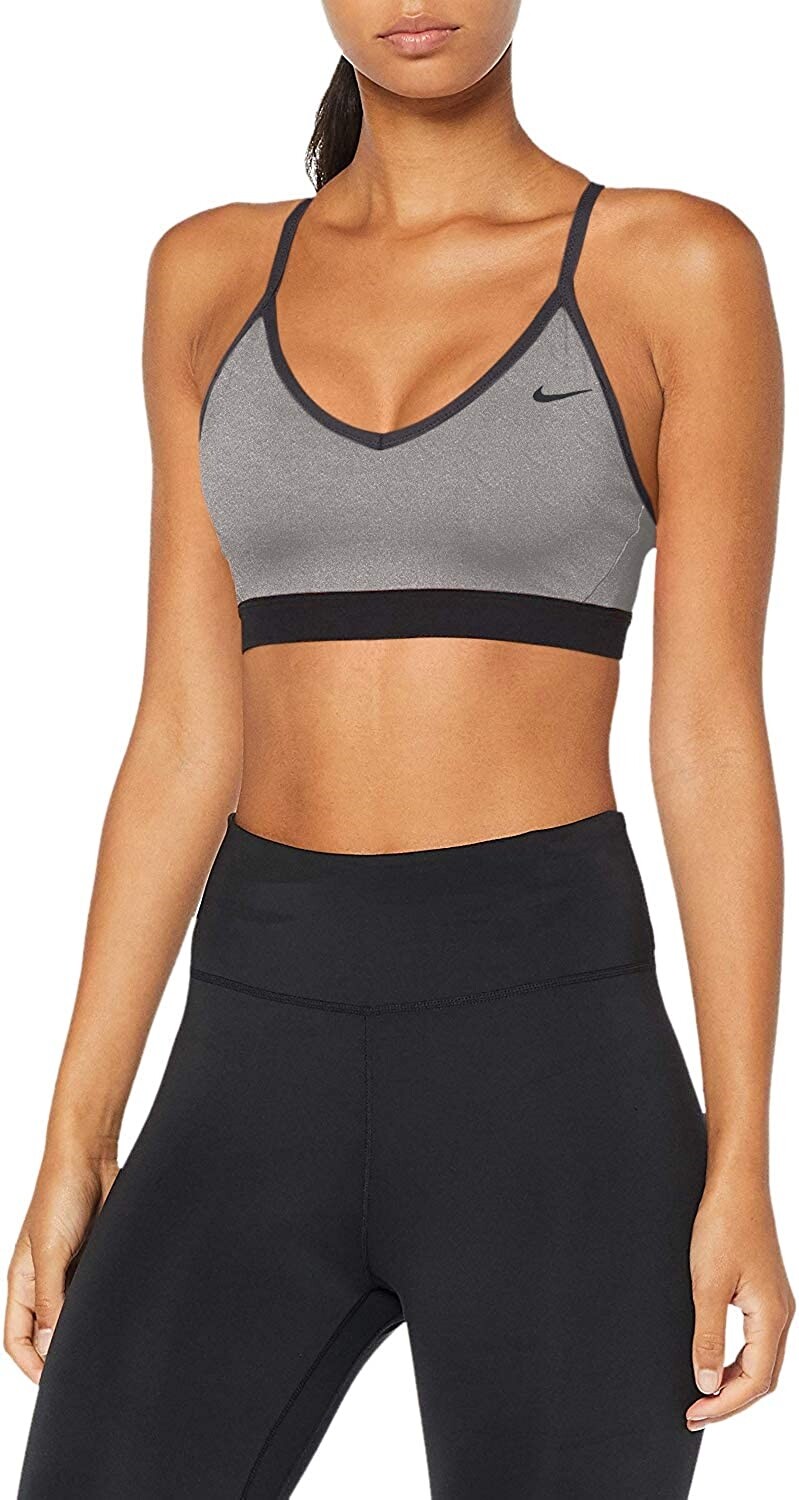 NIKE Women's 247013 Grey Pro Indy Sports Bra Underwear Size XS