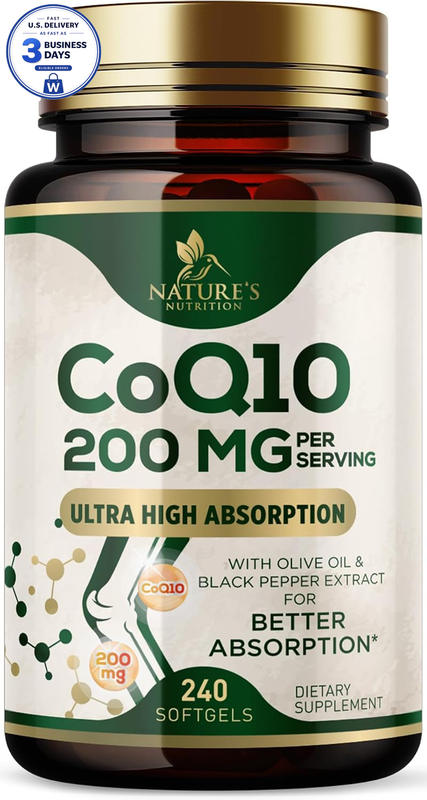 CoQ10 with Piperine Dietary Supplement 240 Softgels