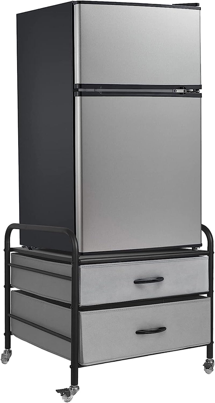 Stand, Fridge Stand With Storage, 2 Drawer Fridge Cart, Organizer Un