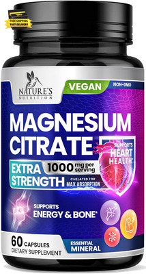 Magnesium Citrate Extra Strength 1000 Mg - Chelated for Max Absorption, Magnesiu