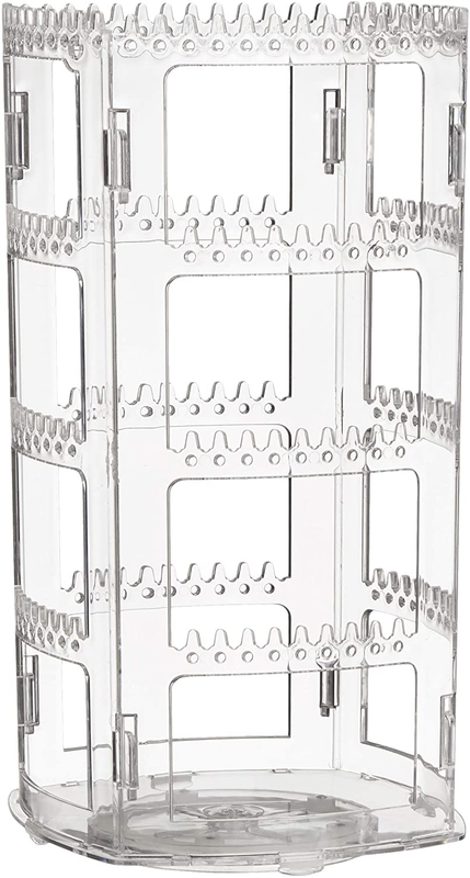 Sooyee 360 Rotating Earring Holder and Jewelry Organizer, Clear