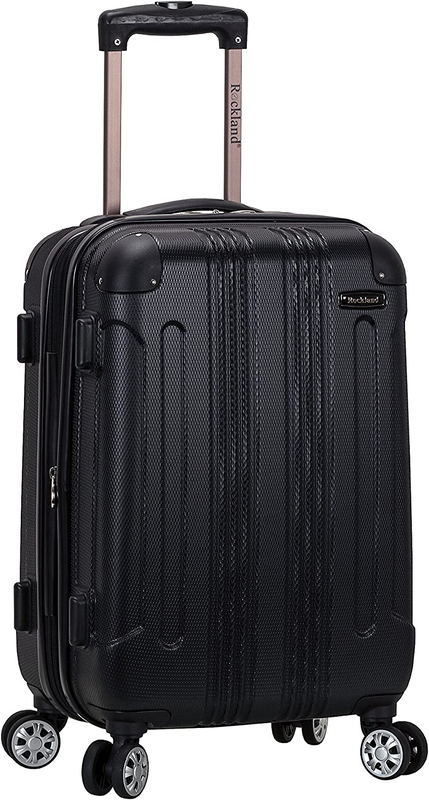 Rockland London Hardside Spinner Wheel Luggage, Black, Carry