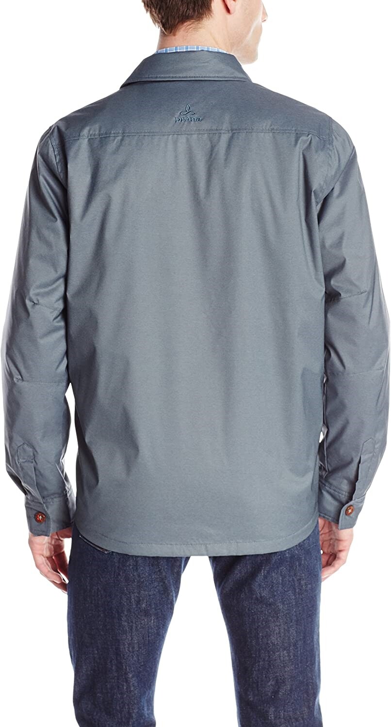 prAna 241486 Mens Hardwin Shirt Jacket Windbreaker Blue Jeans Size X-Large