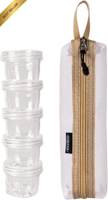 Set of 5 Outdoor Spice Jars Portable Seasoning Box with Bag for Camping