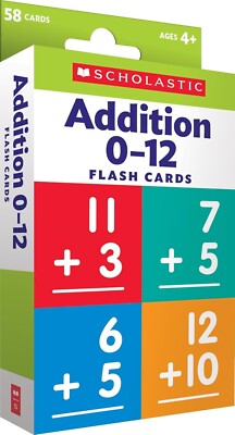 Flash Cards: Addition 0 - 12 Mathematics Essential Skills Kids Education