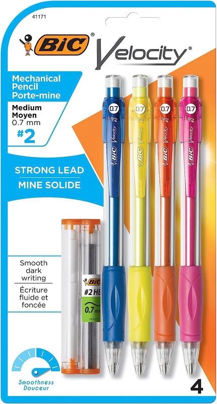 BIC Velocity Original Mechanical Pencils, Medium Point (0.7 Mm), Assorted Colore