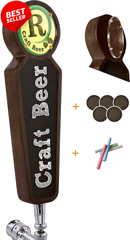 Wood Beer Tap Handle Chalkboard Large Kegerator Bar Homebrew Custom Black - US