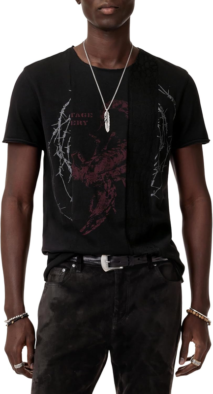 John Varvatos Men's Barbed Wire + Scorpion Tee