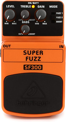 SUPER FUZZ SF300 3-Mode Fuzz Distortion Instrument Effects Pedal, Peach