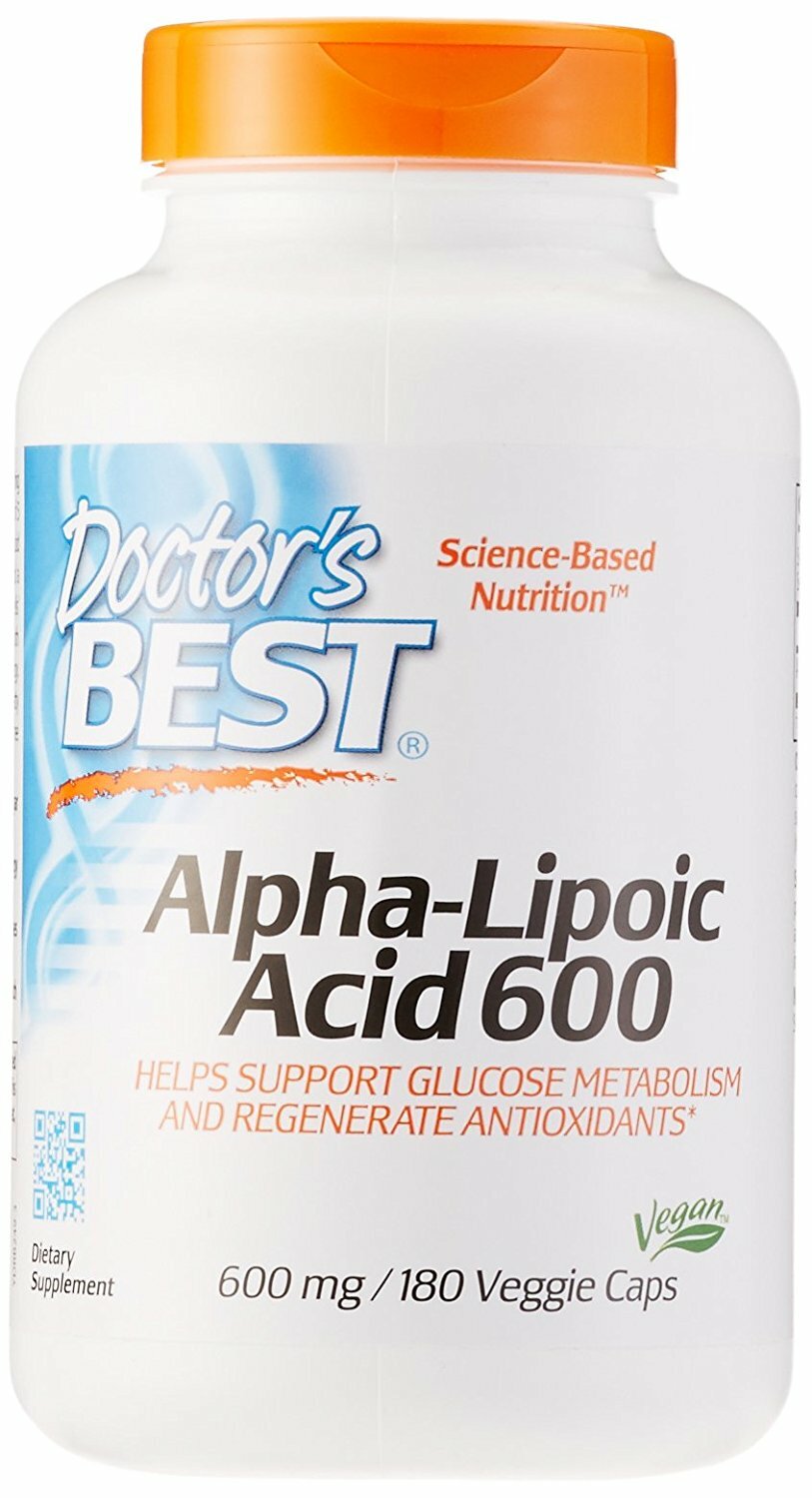 DOCTOR'S BEST, ALPHA-LIPOIC ACID Alpha-Liponsäure 600mg 180 V. Kaps. SUPER PREIS