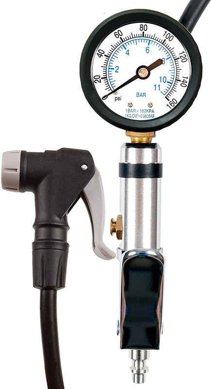 Universal Bicycle Tire Inflator Gauge with Auto-Select Valve Type - Presta and S