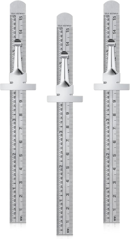 3 Pieces 6 Inch 15 Cm Pocket Measuring & Layout Tools, Flexible Precision Stainl