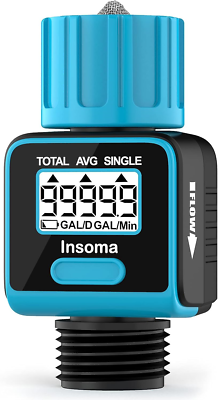 Water Flow Meter, Insoma Water Meter for Garden Hose, Measure Water Consumption