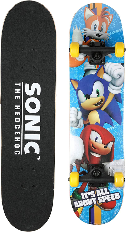 Sonic the Hedgehog Character Skateboards Cruiser Skateboard with ABEC 5 Bearings