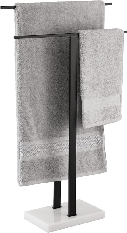 KES Standing Towel Rack, 2-Tier Towel Racks for Bathroom Freestanding with Marbl