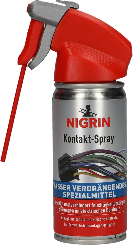 NIGRIN Kontakt-Spray Für Elektronik, Zur Reinigung Und Schutz Von Elektronischen Kontakten, 100 Ml, New-Balck-45