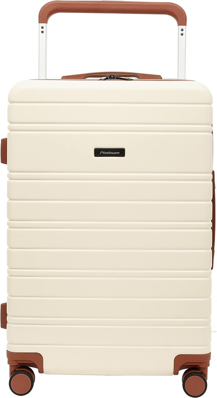 2PC Navigate Luggage Set, Ivory, 20" Carry-On